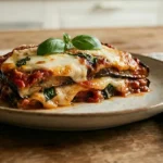 Brezglutenska parmiggiana na krožniku