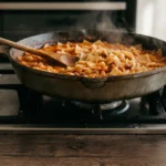 Brezglutenske zeljne krpice na štedilniku.