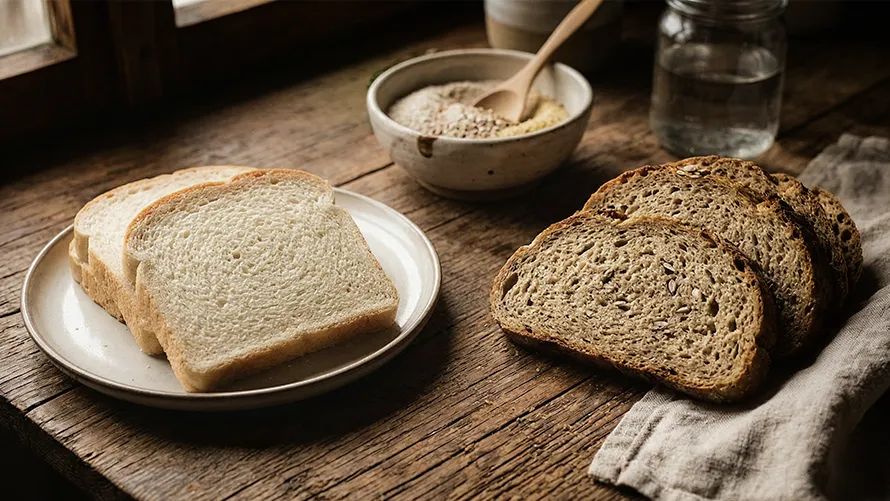 Polnovreden kruh in kruh iz mešanice.